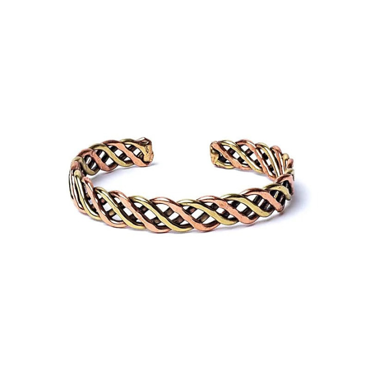 Bracelet tressé couleur bronze/or | Pieralune