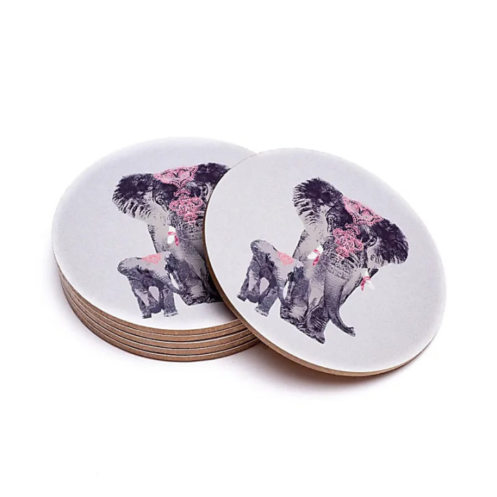 Sous-verres Elephant lot de 6 | Pieralune