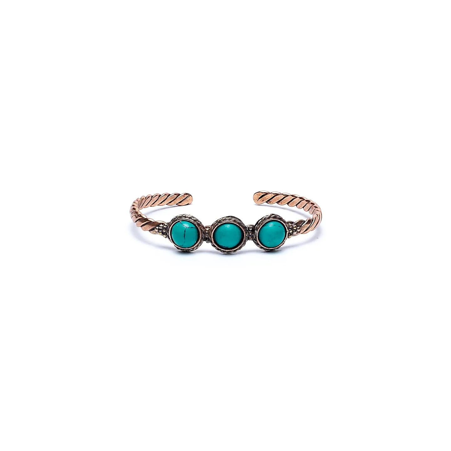 Bracelet torsadé pierres turquoises | Pieralune