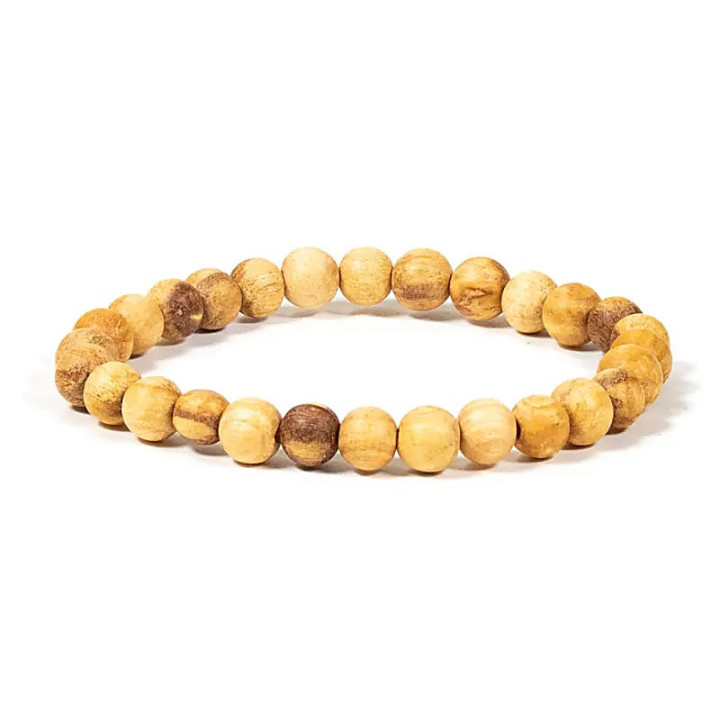 Bracelet Palo Santo perles rondes S élastique | Pieralune