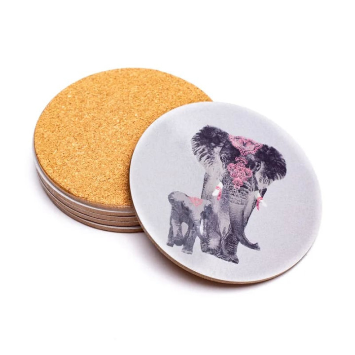 Sous-verres Elephant lot de 6 | Pieralune