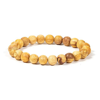 Bracelet Palo Santo perles rondes M élastique | Pieralune