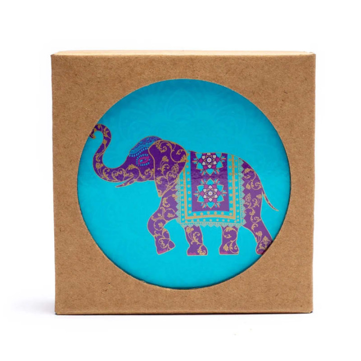 Dessous de verre Indian Elephant lot de 6 | Pieralune