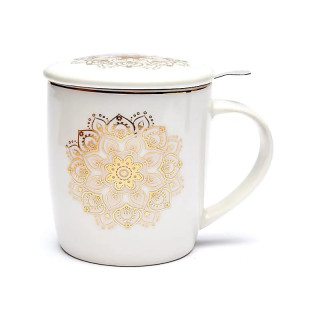Tasse Infuseur à Thé Mandala blanc | Pieralune