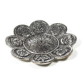 Brûleur d'encens signes auspicieux couleur d'argent | Pieralune