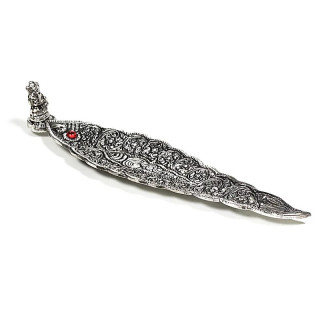 Brûleur d'encens Ganesh feuille couleur d'argent | Pieralune