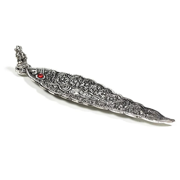 Brûleur d'encens Ganesh feuille couleur d'argent | Pieralune