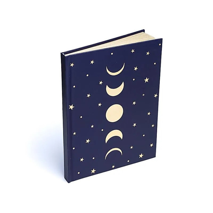 Carnet phases de lune & étoiles bleu foncé | Pieralune