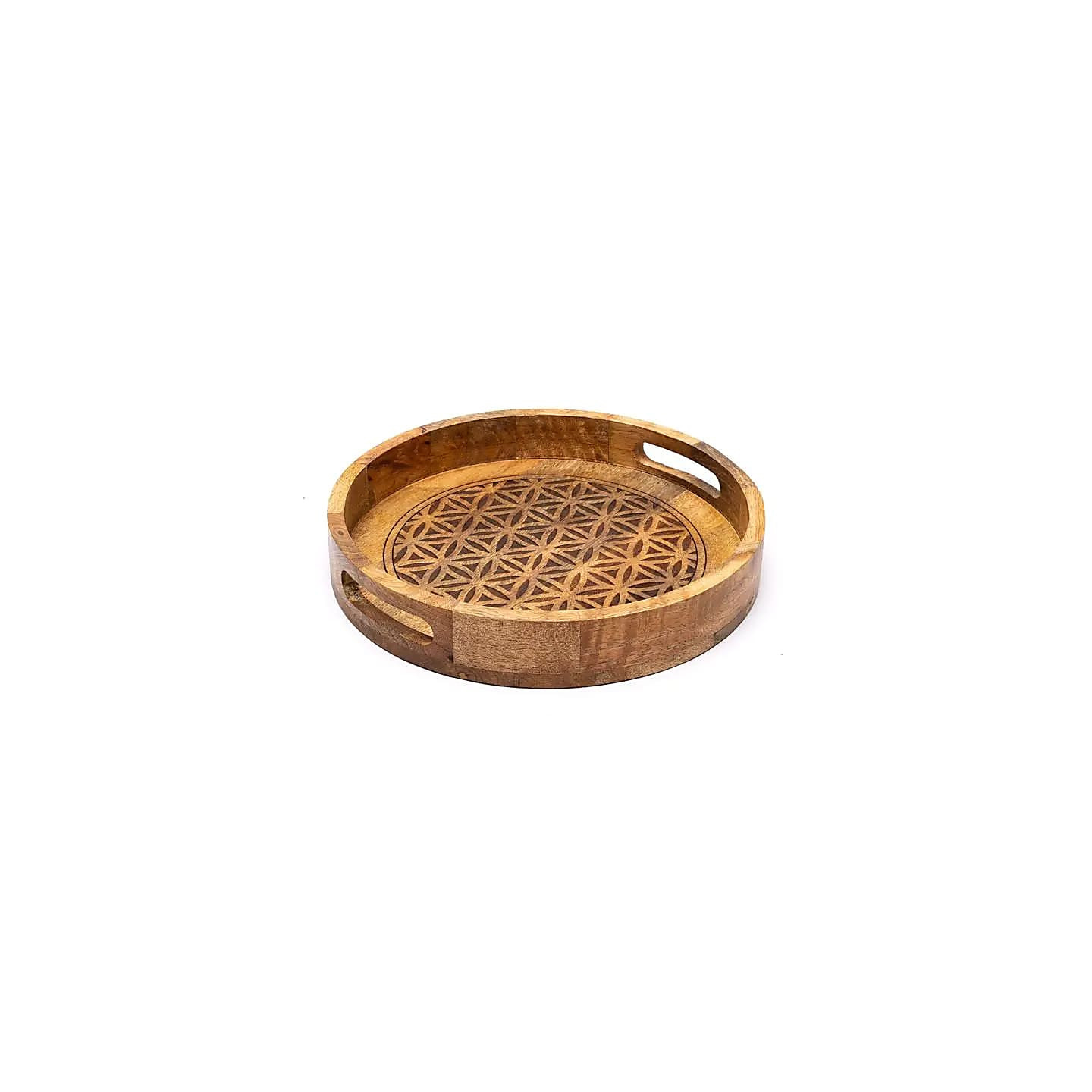Plateau de service Fleur de Vie bois de manguier | Pieralune