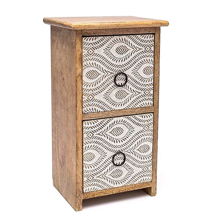 Petite commode impression plume de paon | Pieralune