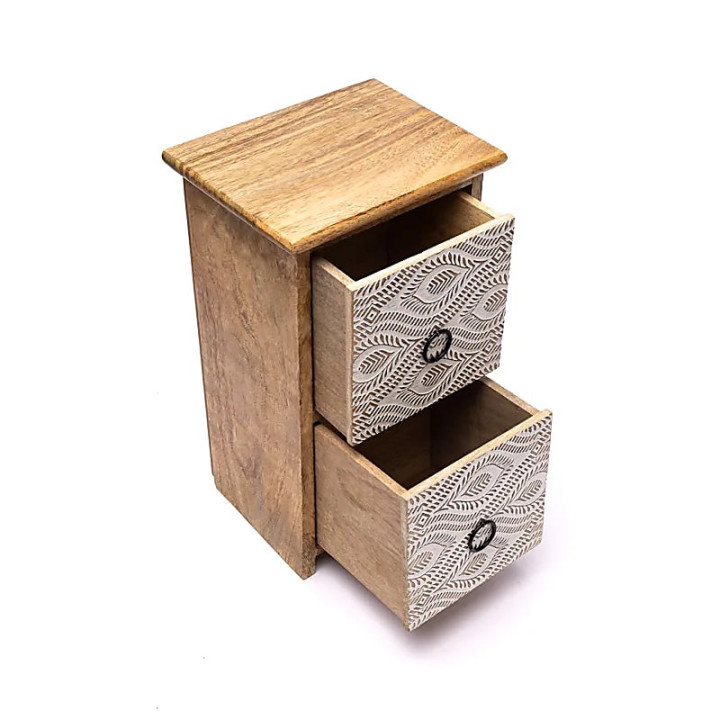 Petite commode impression plume de paon | Pieralune