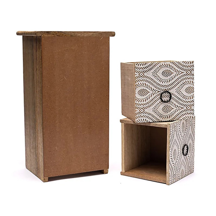 Petite commode impression plume de paon | Pieralune