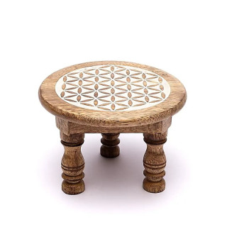 Petite table d’autel impression blanche Fleur de Vie | Pieralune