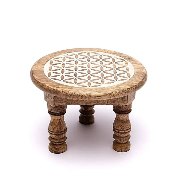 Petite table d’autel impression blanche Fleur de Vie | Pieralune