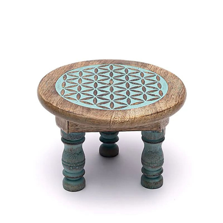 Petite table d’autel impression bleue Fleur de Vie | Pieralune