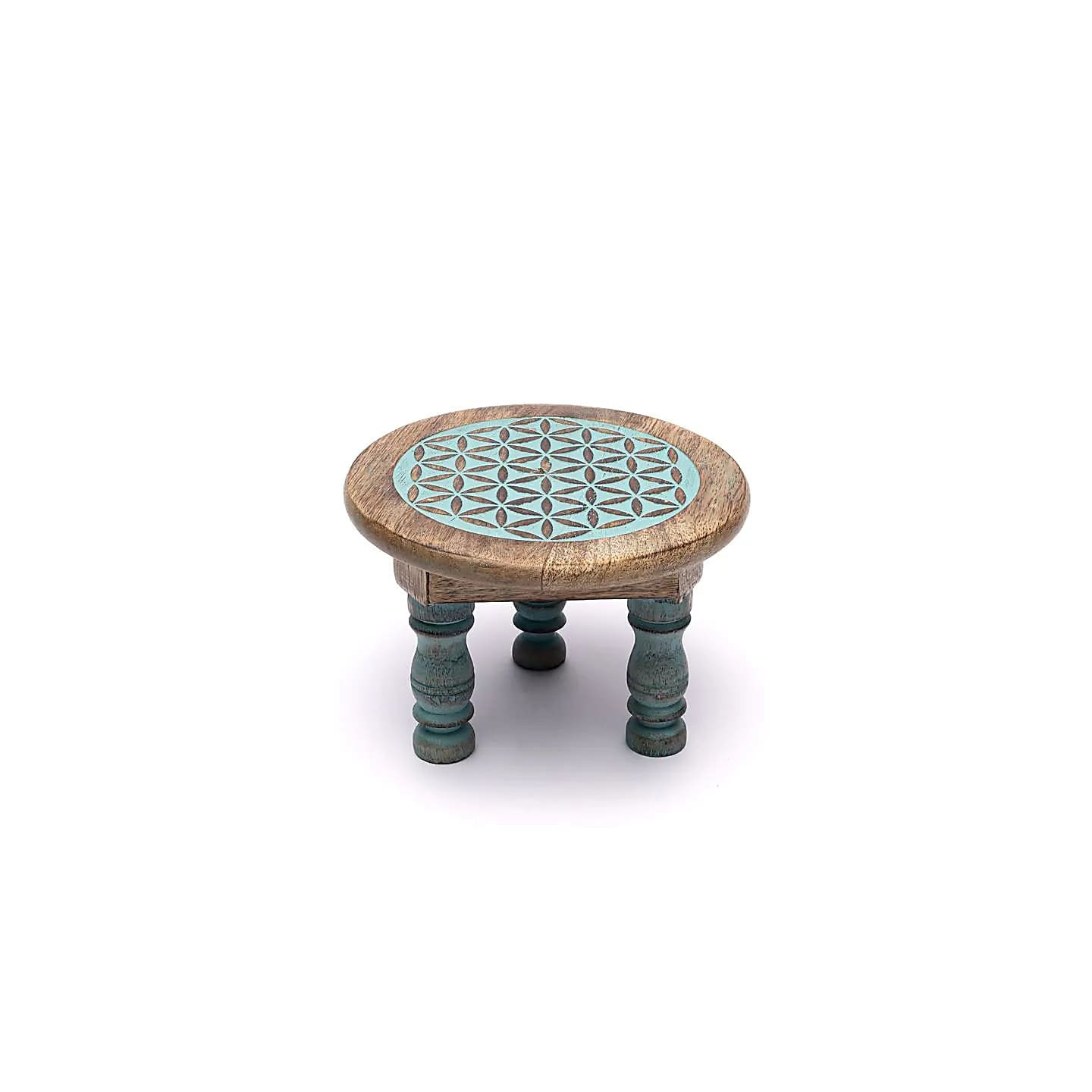 Petite table d’autel impression bleue Fleur de Vie | Pieralune