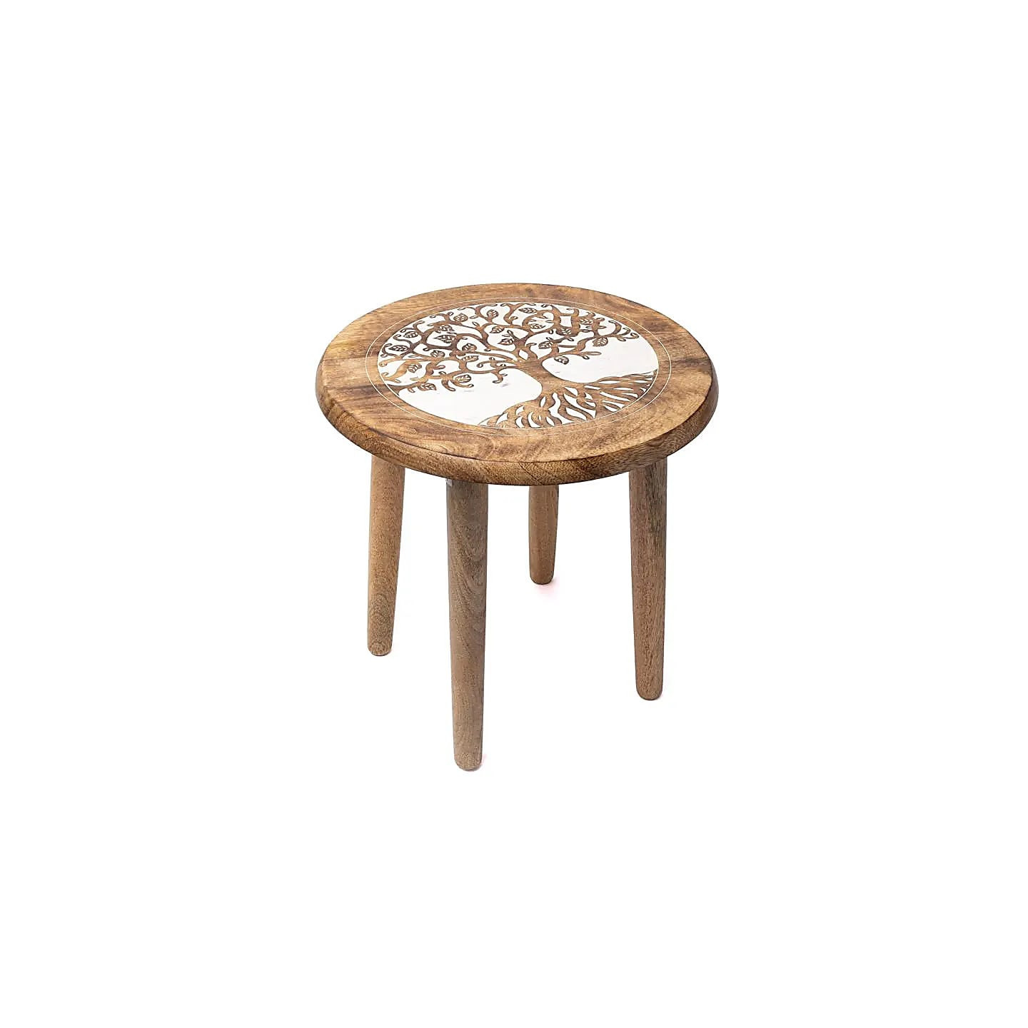 Table d'appoint impression Arbre de Vie bois de manguier | Pieralune