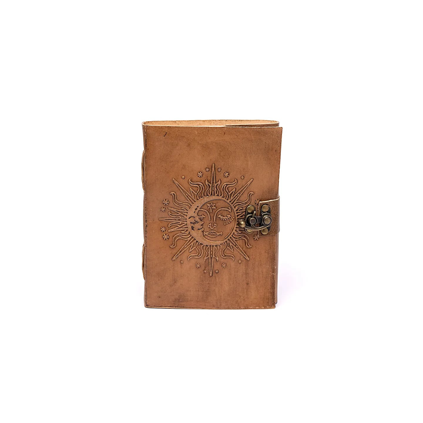 Carnet de note Soleil & Lune avec couverture en cuir sy... | Pieralune