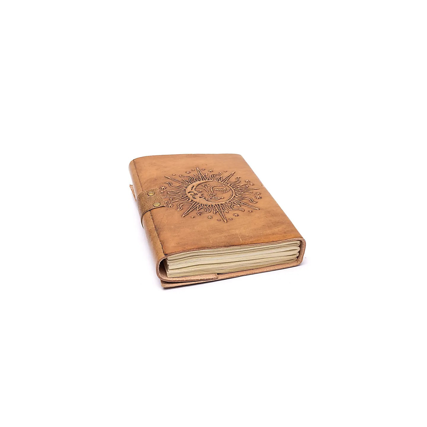 Carnet de note Soleil & Lune avec couverture en cuir sy... | Pieralune