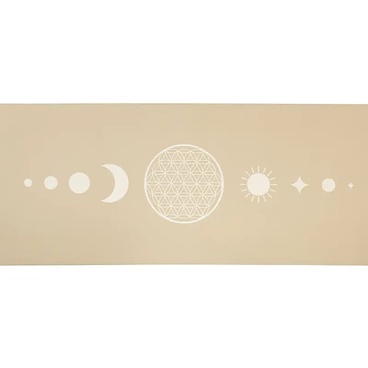 Yogi & Yogini Premium tapis de Yoga TPE Fleur de Vie beige | Pieralune