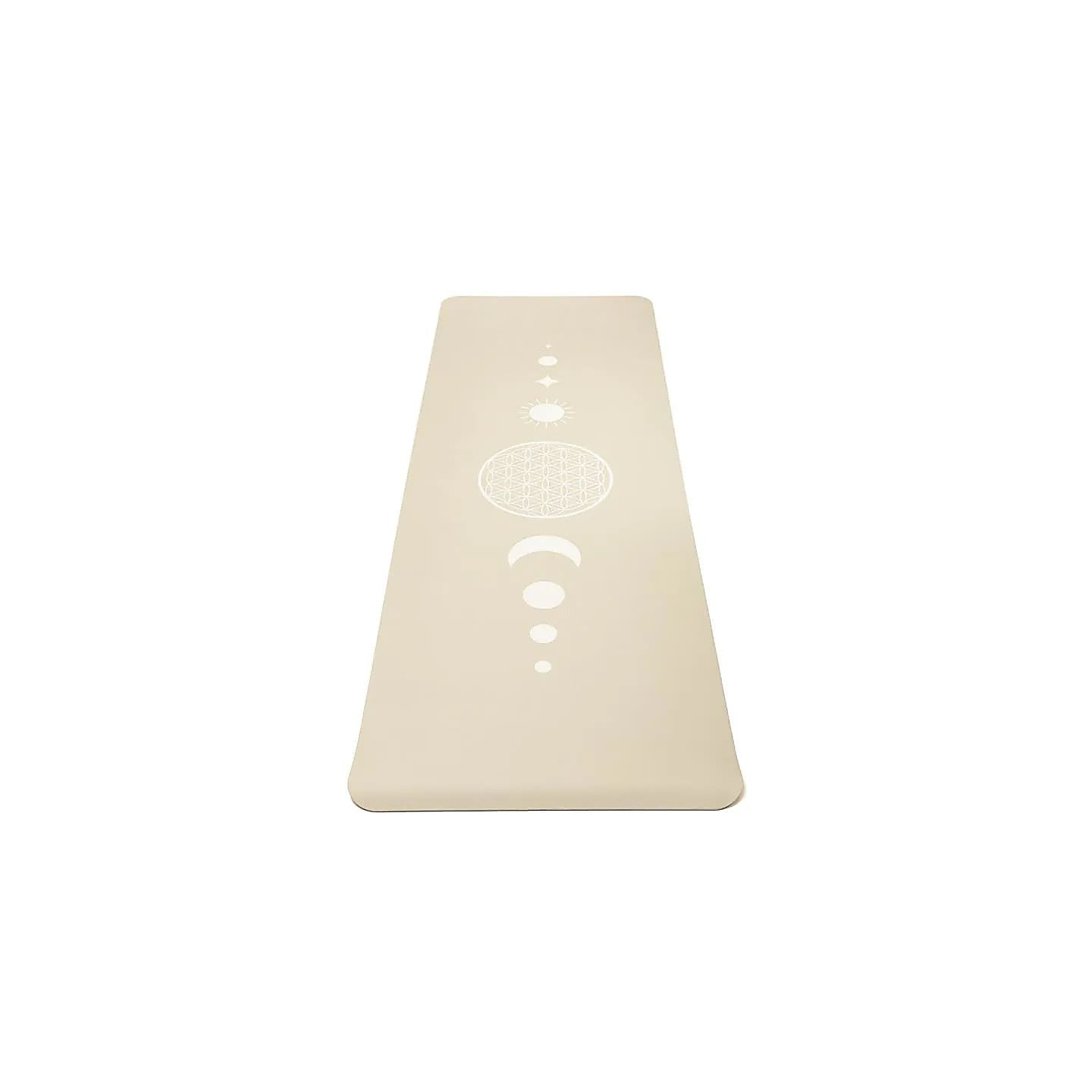 Yogi & Yogini Premium tapis de Yoga TPE Fleur de Vie beige | Pieralune