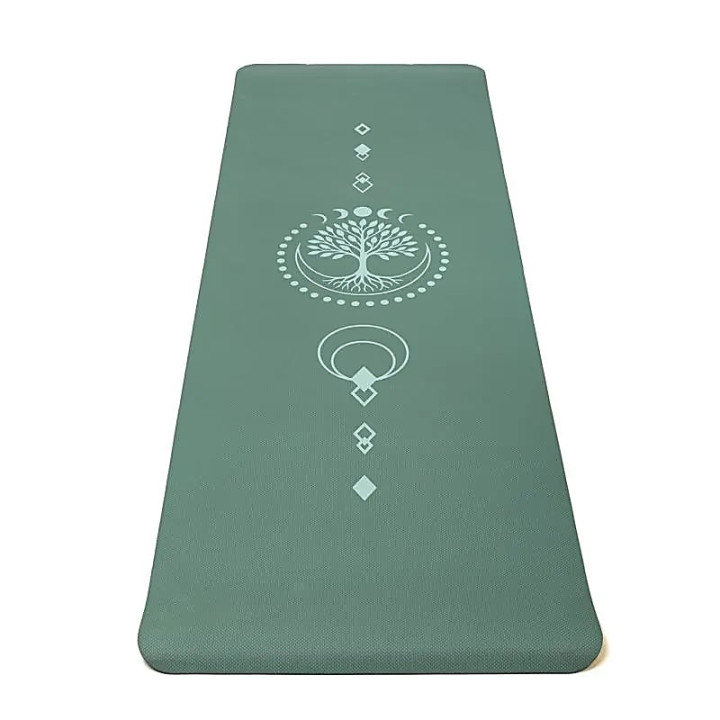 Yogi & Yogini Premium tapis de Yoga TPE Arbre de Vie vert | Pieralune