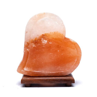 Lampe de sel Double Coeur avec câble et LED | Pieralune