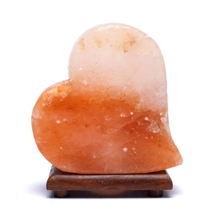 Lampe de sel Double Coeur avec câble et LED | Pieralune