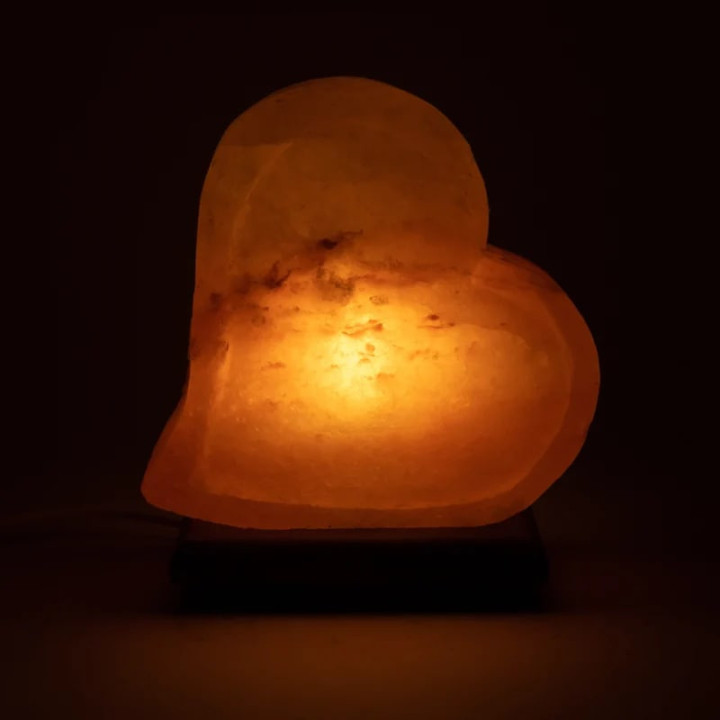 Lampe de sel Double Coeur avec câble et LED | Pieralune