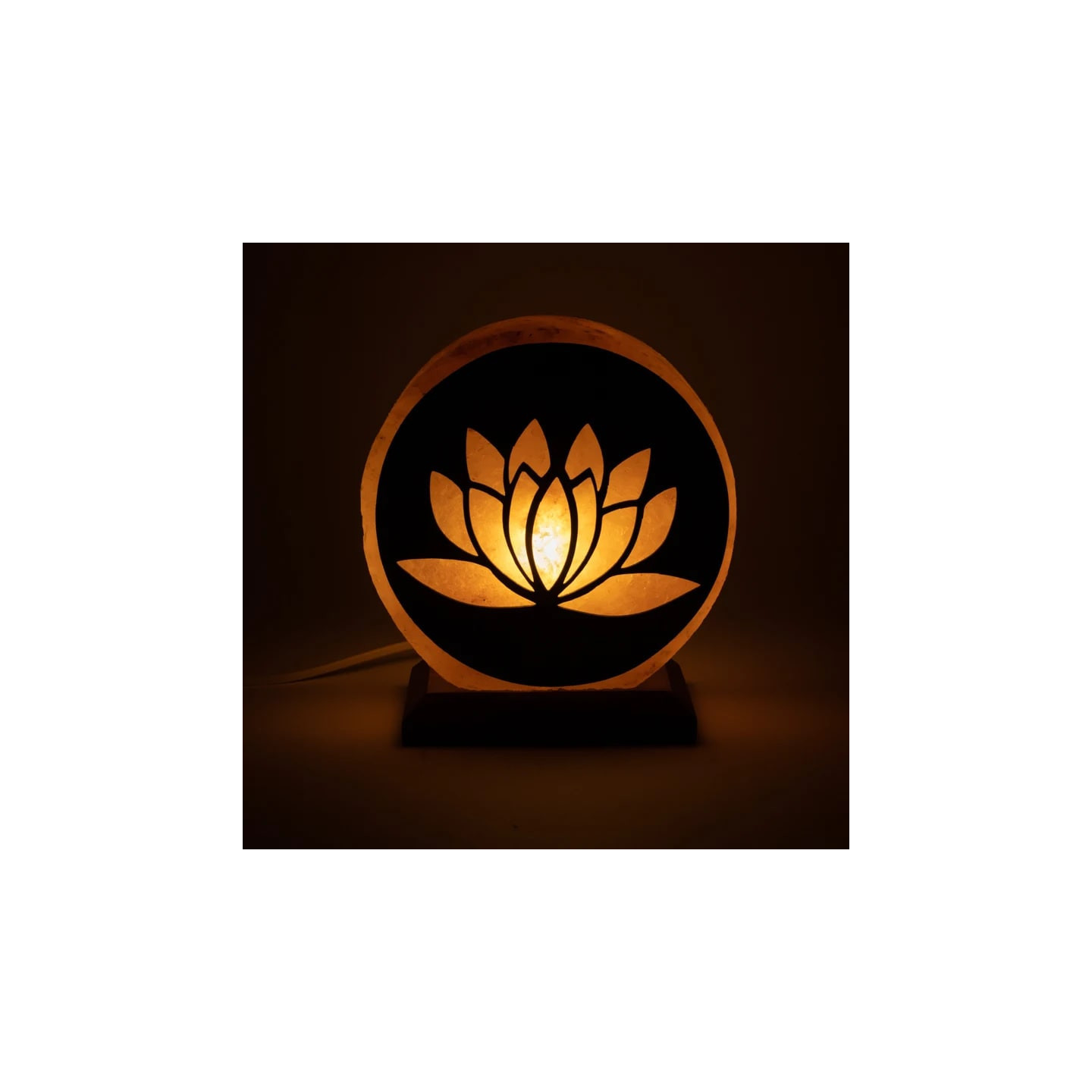 Lampe de sel Lotus avec câble et LED | Pieralune