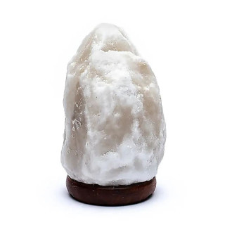 Lampe de sel blanc avec câble à prise et ampoule | Pieralune