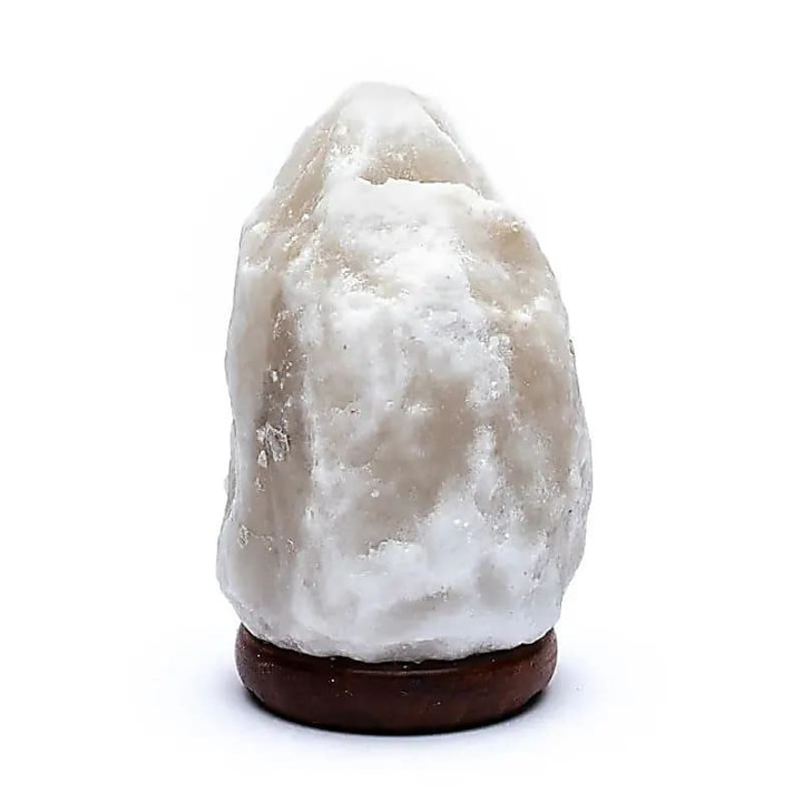 Lampe de sel blanc avec câble à prise et ampoule | Pieralune