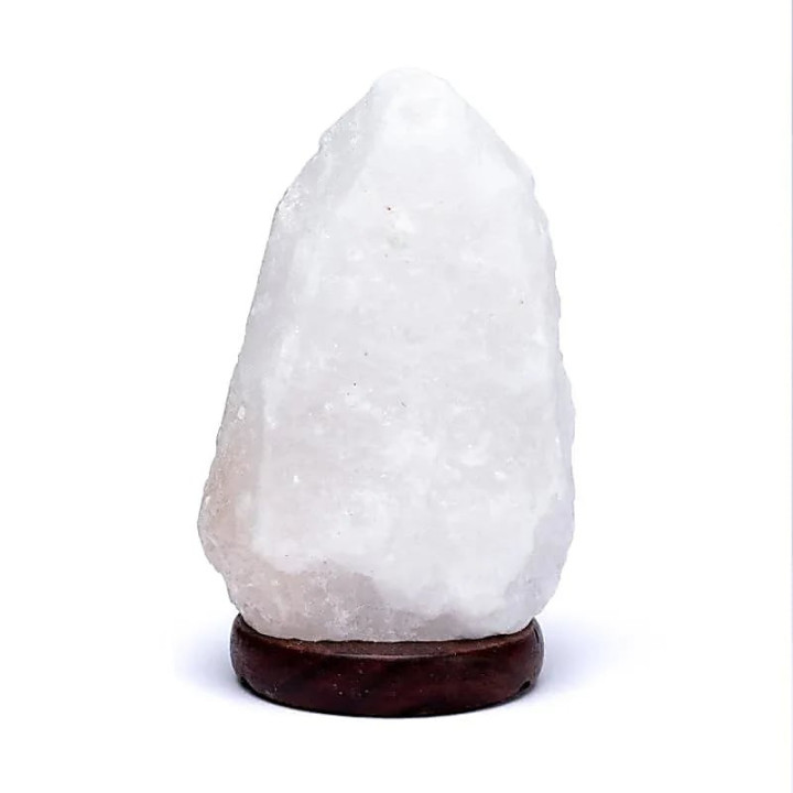 Lampe de sel blanc avec câble et ampoule | Pieralune