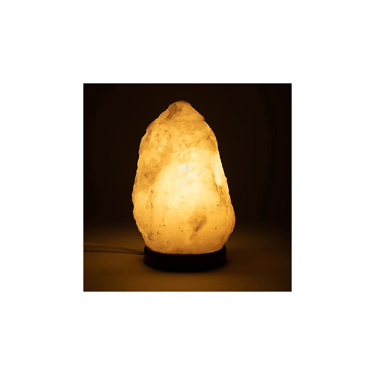 Lampe de sel blanc avec câble et ampoule | Pieralune