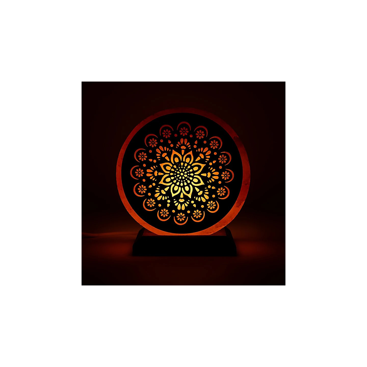 Lampe en sel Mandala avec câble et ampoule | Pieralune