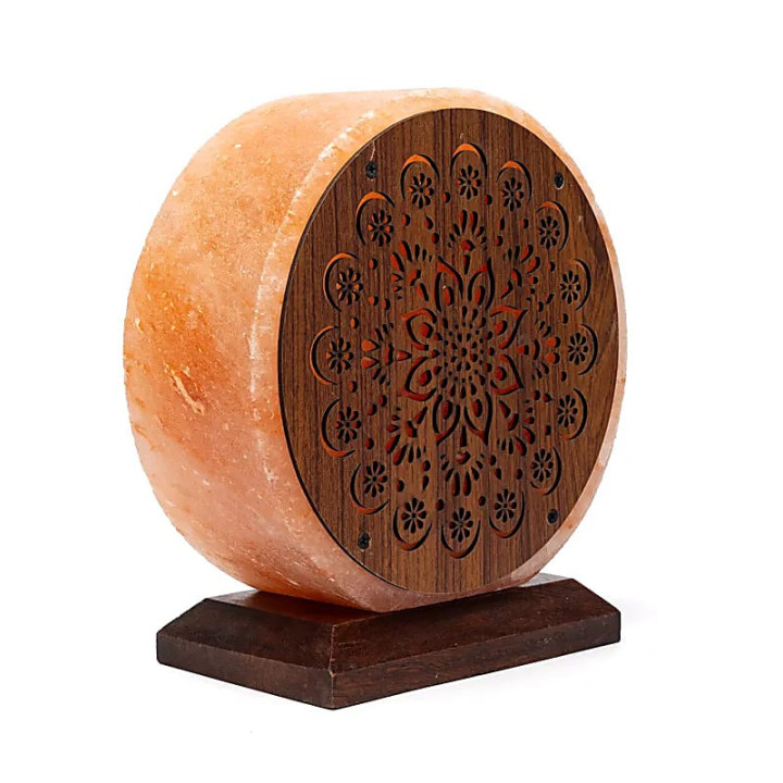 Lampe en sel Mandala avec câble et ampoule | Pieralune