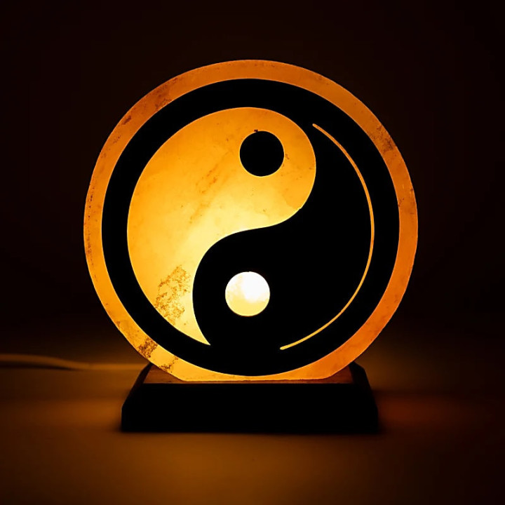Lampe en sel Yin Yang avec câble et ampoule | Pieralune