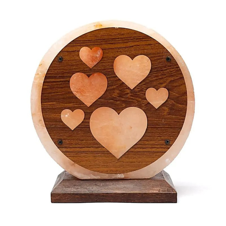 Lampe en sel cœurs avec câble et ampoule | Pieralune