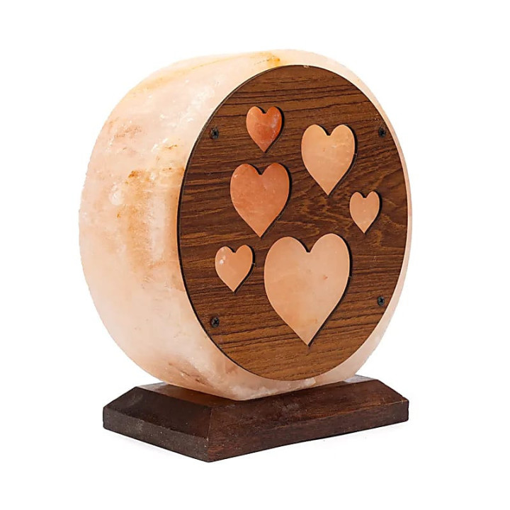 Lampe en sel cœurs avec câble et ampoule | Pieralune