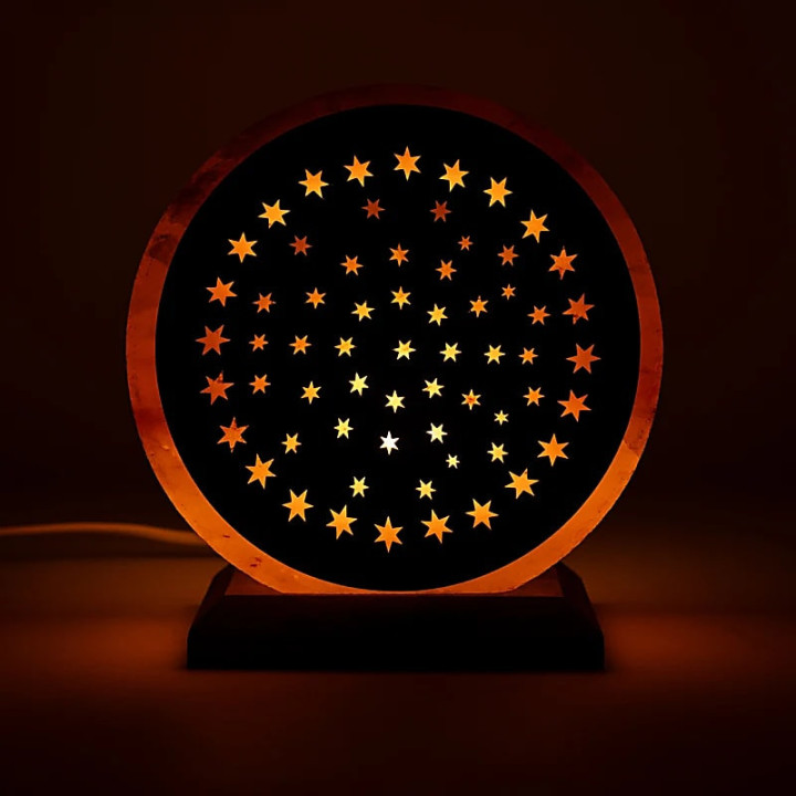 Lampe en sel étoiles avec câble et ampoule | Pieralune