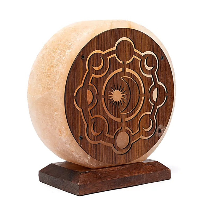 Lampe en sel phases de la lune avec câble et ampoule | Pieralune