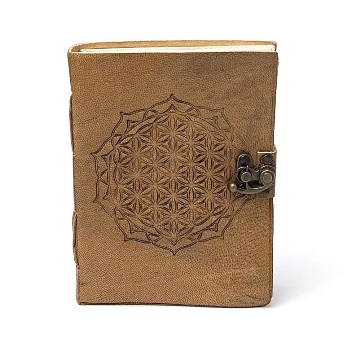 Carnet mandala Fleur de Vie avec couverture en similicuir | Pieralune