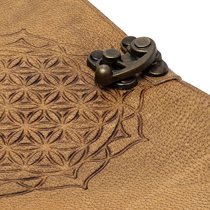 Carnet mandala Fleur de Vie avec couverture en similicuir | Pieralune