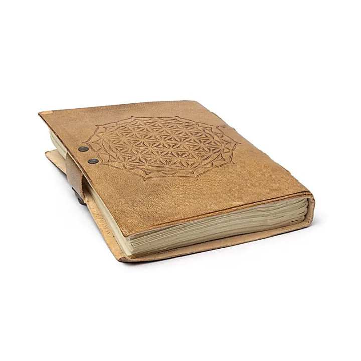 Carnet mandala Fleur de Vie avec couverture en similicuir | Pieralune
