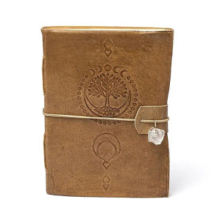 Carnet Arbre de Vie avec cristal de roche et couverture... | Pieralune