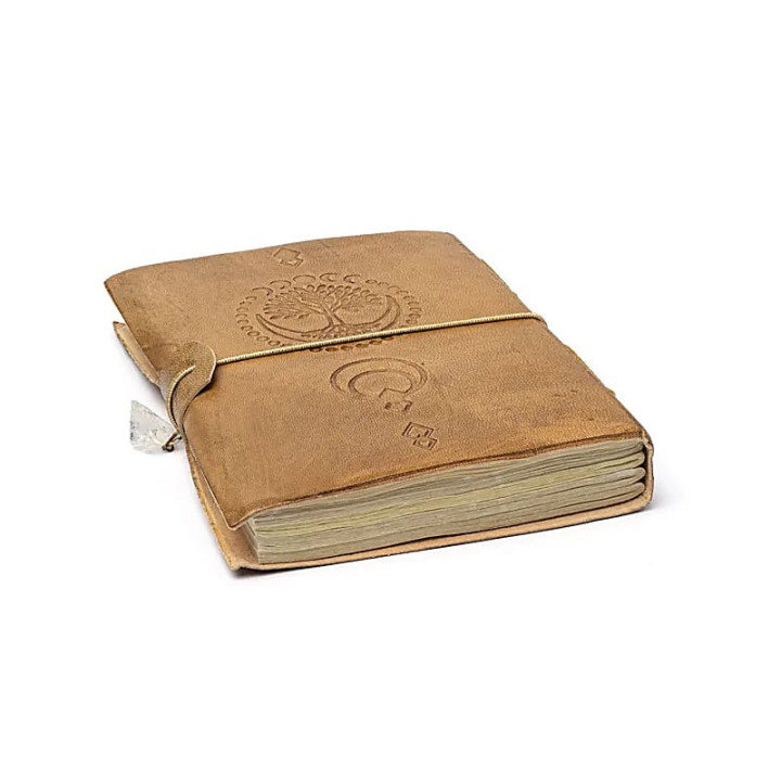 Carnet Arbre de Vie avec cristal de roche et couverture... | Pieralune