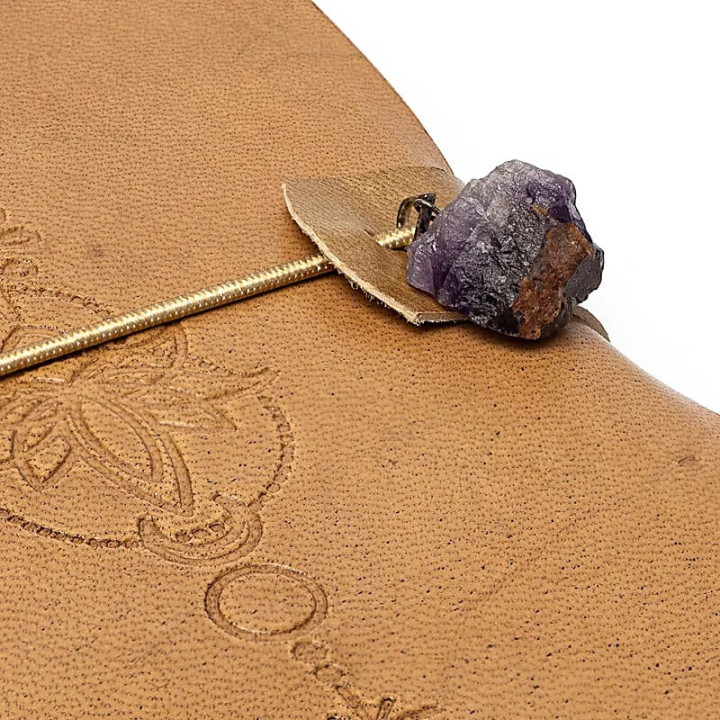 Carnet Lotus avec améthyste et couverture en similicuir | Pieralune