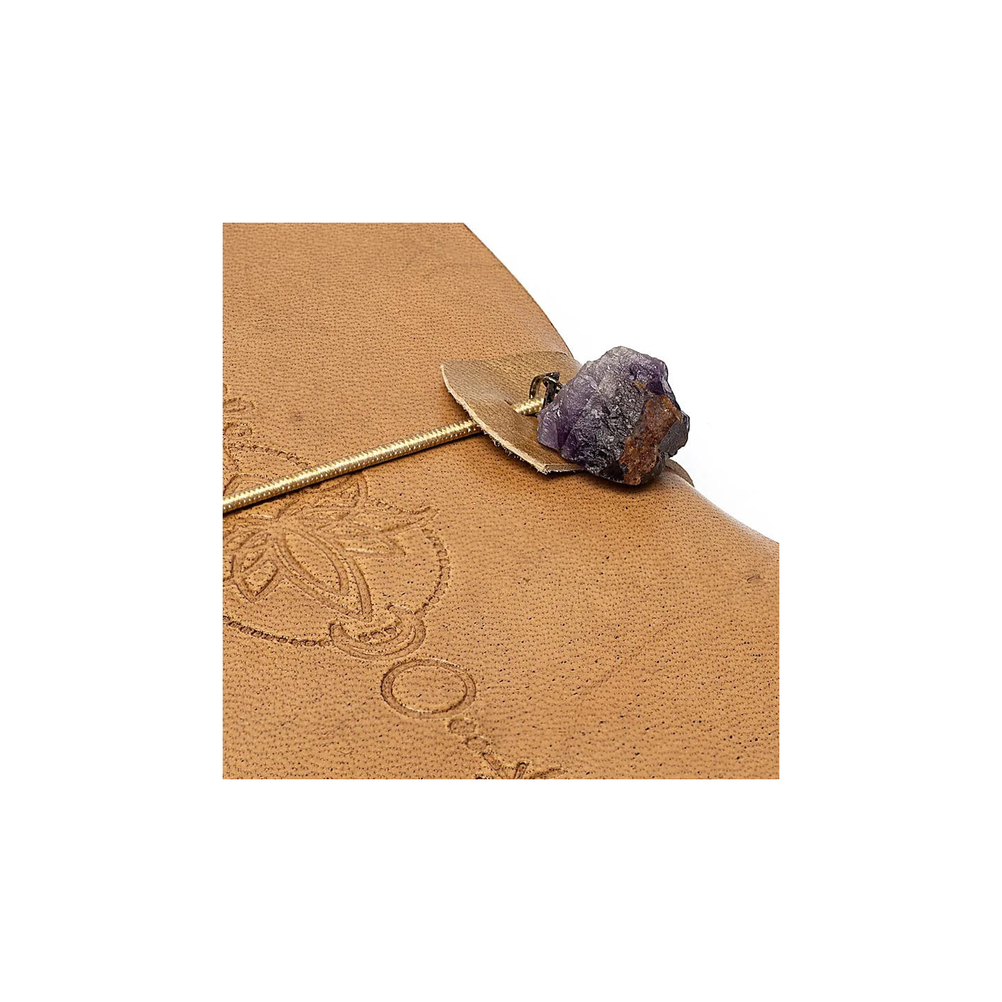 Carnet Lotus avec améthyste et couverture en similicuir | Pieralune