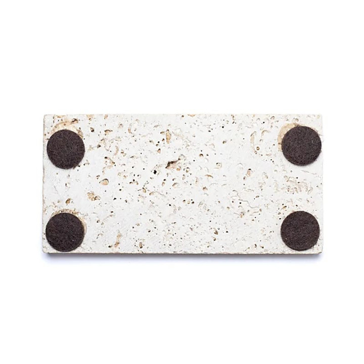 Porte-savon ou bougeoir en travertin naturel – 15x7,5x1... | Pieralune