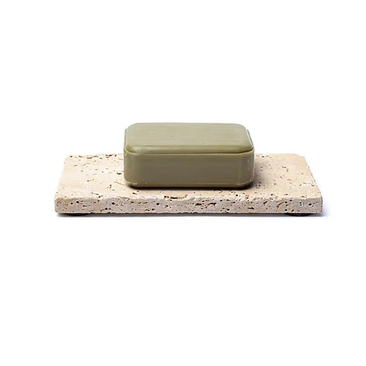 Porte-savon ou bougeoir en travertin naturel – 15x7,5x1... | Pieralune